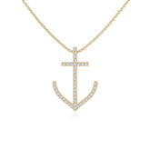 moissanite anchor necklaces in yellow gold vermeil